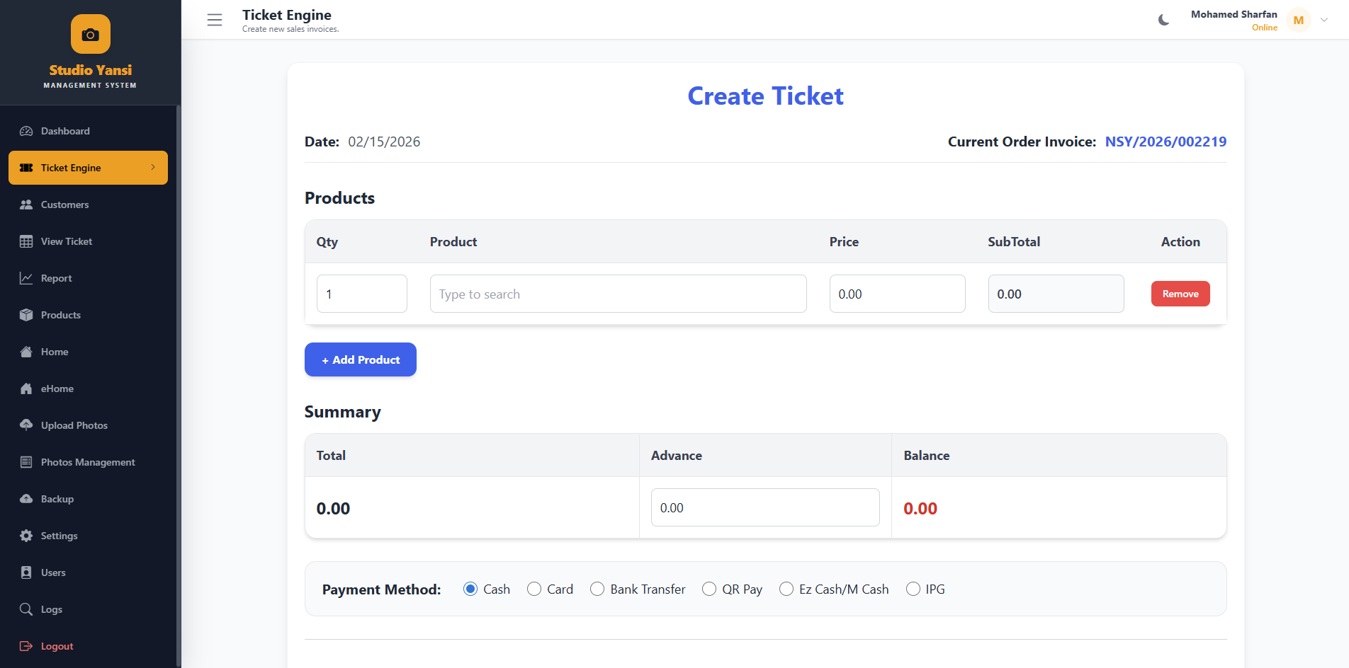 Ticket Engine Studio Yansi